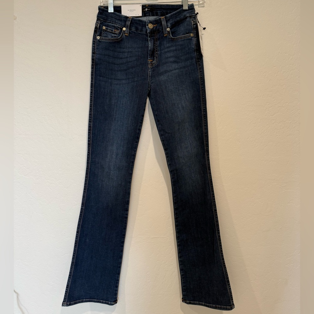 7 For All Mankind Deep Blue Boot Cut Jeans